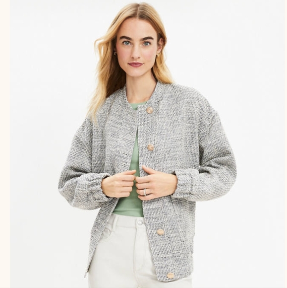 LOFT Jackets & Blazers - LOFT Tweed Bomber Jacket
